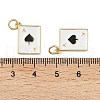 Playing Card Rack Plating Brass Enamel Pendants X-KK-G512-11G-01-3