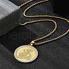 304 Stainless Steel Rhinestone Pendant Necklaces for Women NJEW-U021-03G-3