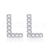 Brass Cubic Zirconia Stud Earrings EJEW-BB35118-L-1