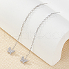 Anti-Tarnish Rhodium Plated 925 Sterling Silver Butterfly Stud Earrings DZ0143-1-3