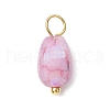 20Pcs Opaque Baking Painted Crackle Glass Charms PALLOY-JF03952-07-2