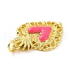 Rack Plating Brass Enamel Pendants KK-C008-15G-4