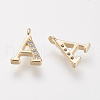 Brass Cubic Zirconia Charms KK-T015-01A-1