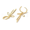 Bowknot Brass Micro Pave Clear Cubic Zirconia Hoop Earrings for Women EJEW-A110-02G-3