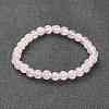Natural Rose Quartz Beaded Stretch Bracelets BJEW-D446-B-11-2