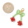 Imitation Austrian Crystal Beads Cherry Pendant Decorations HJEW-JM03240-3