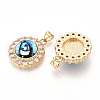 Brass Micro Pave Clear Cubic Zirconia Pendants for Women KK-T070-92A-04-2