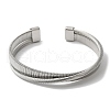 Stainless Steel Cross Open Cuff Bangles for Women BJEW-G719-10P-2