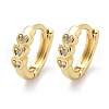 Heart Brass Micro Pave Clear Cubic Zirconia Hoop Earrings EJEW-Z102-29G-4