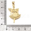 Brass Micro Pave Cubic Zirconia Shell Pendants KK-D328-08G-3