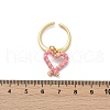 Brass Enamel Adjustable Open Cuff Rings for Women RJEW-U057-06G-5