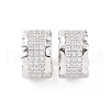 Brass Micro Pave Clear Cubic Zirconia Beads KK-E068-VC483-2