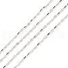 Anti-Tarnish Rhodium Plated 925 Sterling Silver Oval Ball Chains STER-F052-02P-1