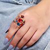 Alloy Rhinestone Multi-layer Rings VU7935-5-2