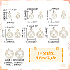   112Pcs 14 Style ABS Plastic Imitation Pearl Pendants KY-PH0001-85-2