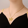 Stainless Steel Hollow Butterfly Pendant Necklaces for Women ZP3082-2-1