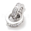 Brass Micro Pave Clear Cubic Zirconia Pendants ZIRC-L104-008P-2