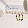 3 Pairs Stainless Steel Classic Sweet Earring Sets SI9311-4