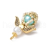 Glass Pearl Round Beaded Pendants PALLOY-MZ00747-05-4