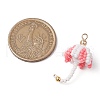 Handmade Umbrella Nylon Wired Glass Seed Beaded Pendants with Glass Pearl Round Bead and Brass Beads PALLOY-MZ00504-01-2