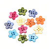 4-Hole Dyed Freshwater Shell Buttons SHEL-T020-27-1