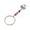 Natural Lapis Lazuli Green Aventurine Tiger Eye Red Jasper Lepidolite Howlite Red Aventurine & Alloy Keychain KEYC-JKC00813-05-4