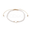 Shell Pearl Braided Bead Bracelets BJEW-JB11479-02-1