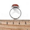 Half Round Natural Red Jasper Finger Rings X-RJEW-M062-01P-19-3