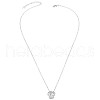 TINYSAND 925 Sterling Silver Crown CZ Pendant Necklaces TS-N312-S-2