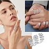 925 Sterling Silver Micro Pave Cubic Zirconia Adjustable Open Cuff Rings for Women FS-WG4488D-01-1