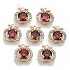 Brass Micro Pave Cubic Zirconia Charms X-KK-R112-046-NF-1