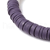 Flat Round Handmade Polymer Clay Heishi Beaded Stretch Bracelets BJEW-JB11802-01-4