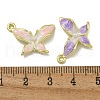 Rack Plating Alloy Enamel Pendants PALLOY-F312-13G-3