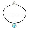 Waxed Cord Necklaces NJEW-P310-01P-3