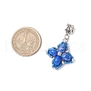 Dyed Synthetic Imperial Jasper & Glass Seed Beaded Star European Dangle Charms PALLOY-MZ00693-03-2