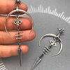 Moon with Eye Gothic Style Alloy Dangle Stud Earrings FS-WG16F02-01-2