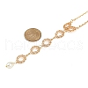 Brass Micro Pave Clear Cubic Zirconia Oval Link Chain Y Necklaces NJEW-JN05316-4