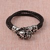 Braided Leather Cord Bracelets BJEW-L605-35-1