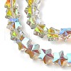 Electroplate Transparent Glass Beads Strands EGLA-U004-03A-HP02-3