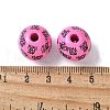 Mother's Day Theme Printed Wood European Beads WOOD-F016-11-3