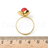 Brass Adjustable Finger Rings for Women RJEW-K295-02G-5