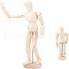 Olycraft 2Pcs 2 Style Unfinished Wooden Pine Movable Joint Family Model DIY-OC0008-36-1