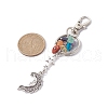 7 Chakra Gemstone Chip Alloy Pendant Ornament KEYC-JKC00698-01-3