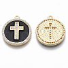 Brass Micro Pave Cubic Zirconia Pendants KK-R130-035-01G-NF-2