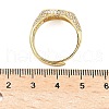Brass Micro Pave Cubic Zirconia Cuff Rings for Women RJEW-A069-13G-03-5