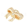 Rack Plating Brass Micro Pave Clear Cubic Zirconia Pendants KK-Z060-06G-02-2