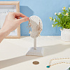 Ear Shaped Line & Wood Earrings Display Stands ODIS-WH0061-66-3