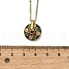 304 Stainless Steel Enamel Flat Round Necklaces for Women NJEW-Q028-01B-G-3