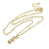 Brass Clear Cubic Zirconia Pendant Necklaces for Women NJEW-A039-02B-G-4