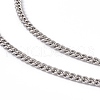 201 Stainless Steel Curb Chain Necklace for Men Women NJEW-P268-A37-1X5-2